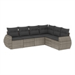 vidaXL 6 Piece Poly Rattan Large Sofa Set in Gray