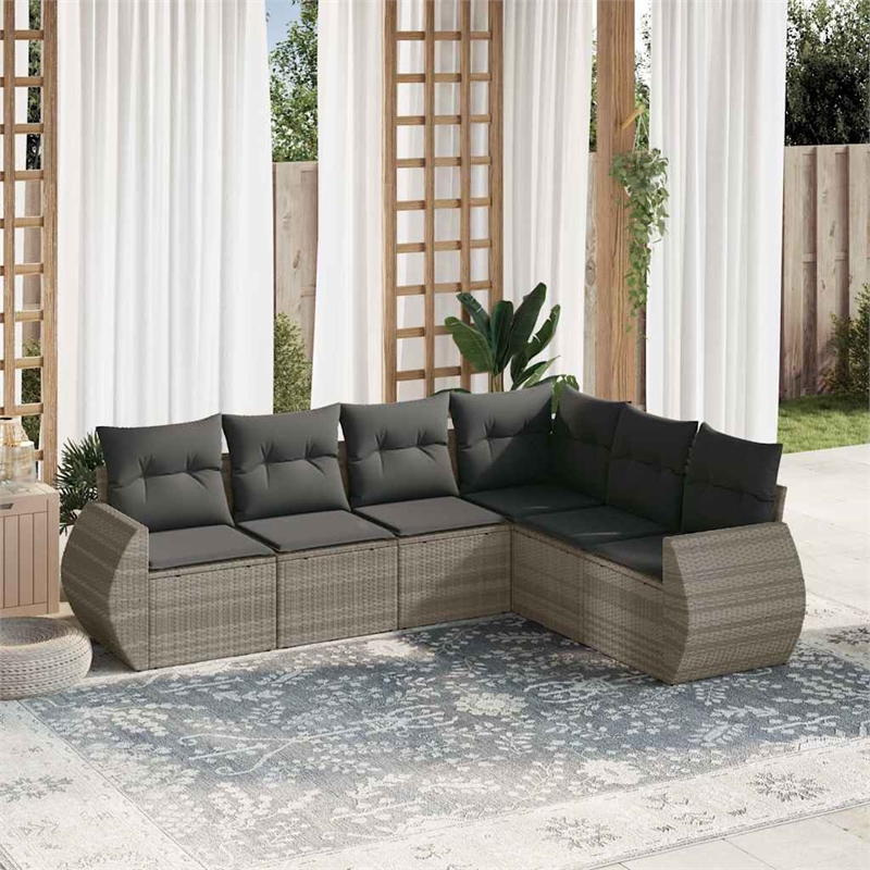 vidaXL Poly Rattan Small Sofa Set in Gray