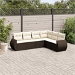 vidaXL 6 Piece Steel Sofa Set in Brown