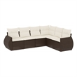 vidaXL 6 Piece Steel Sofa Set in Brown