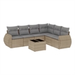 vidaXL 7 Piece Steel Sofa Set in Gray/Beige