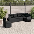 vidaXL 6 Piece Steel Sofa Set in Black