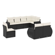 vidaXL 8 Piece Sofa Set in Black/White/Cream
