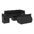 vidaXL 9 Piece Steel Sofa Set in Black