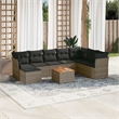 vidaXL 9 Piece Solid Acacia Wood Small Sofa Set in Gray