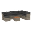 vidaXL 9 Piece Solid Acacia Wood Small Sofa Set in Gray