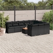 vidaXL Solid Acacia Wood Sofa Set in Black