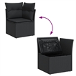 vidaXL Solid Acacia Wood Sofa Set in Black