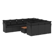 vidaXL Solid Acacia Wood Sofa Set in Black