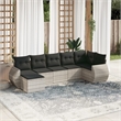 vidaXL 7 Piece Poly Rattan Sofa Set in Gray