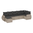 vidaXL 7 Piece Poly Rattan Sofa Set in Gray