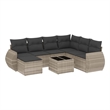 vidaXL 8 Piece Poly Rattan Sofa Set in Gray