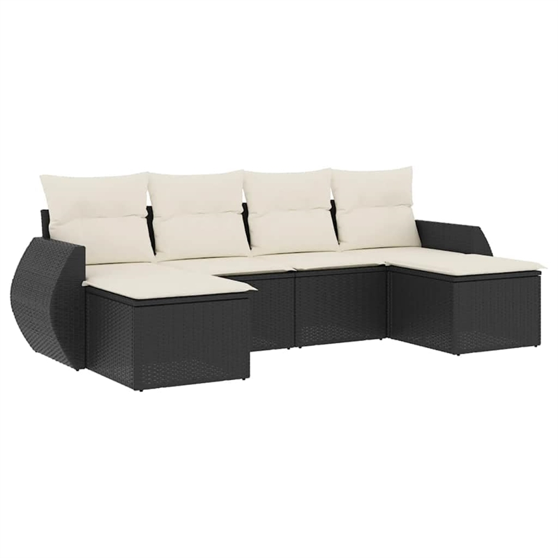 vidaXL 6 Piece Sofa Set in Black/White/Cream