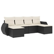 vidaXL 6 Piece Sofa Set in Black/White/Cream