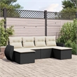 vidaXL 6 Piece Sofa Set in Black/White/Cream