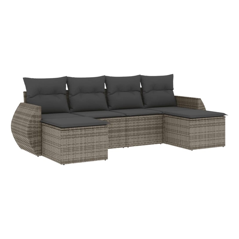 vidaXL 6 Piece Steel Sofa Set in Gray