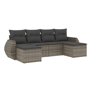 vidaXL 6 Piece Steel Sofa Set in Gray
