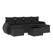 vidaXL 7 Piece Steel Sofa Set in Black