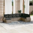 vidaXL 8 Piece Steel Large Sofa Set in Gray