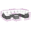 vidaXL 8 Piece Steel Large Sofa Set in Gray