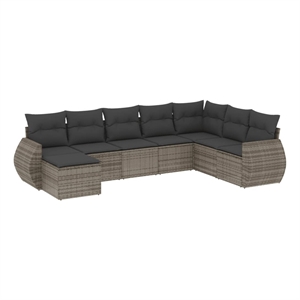 vidaXL 8 Piece Steel Large Sofa Set in Gray