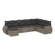 vidaXL 8 Piece Steel Large Sofa Set in Gray