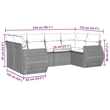 vidaXL 6 Piece Steel Sofa Set in Black