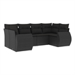 vidaXL 6 Piece Steel Sofa Set in Black
