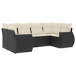 vidaXL 6 Piece Poly Rattan Sofa Set in Black/White/Cream