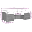 vidaXL 6 Piece Poly Rattan Sofa Set in Black/White/Cream