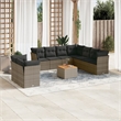 vidaXL 10 Piece Solid Acacia Wood Sofa Set in Gray