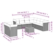 vidaXL 10 Piece Solid Acacia Wood Sofa Set in Gray
