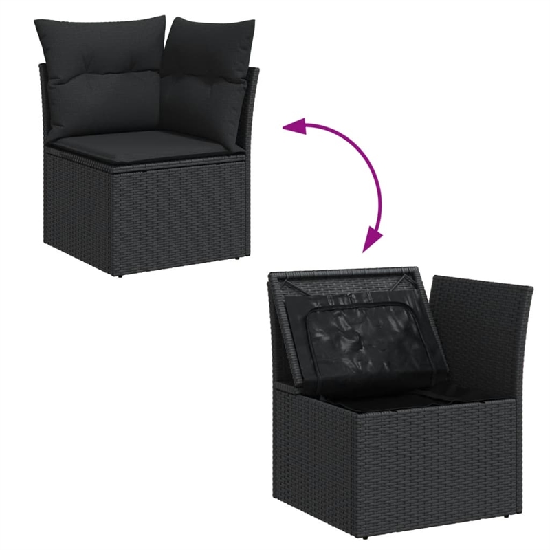 vidaXL 9 Piece Sofa Set in Black