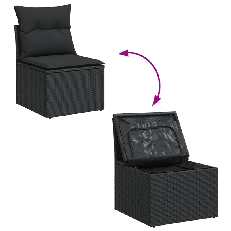 vidaXL 9 Piece Sofa Set in Black
