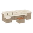 vidaXL 8 Piece Solid Acacia Wood Sofa Set in Beige