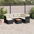 vidaXL 8 Piece Poly Rattan Sofa Set in Black