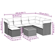 vidaXL 8 Piece Poly Rattan Sofa Set in Black