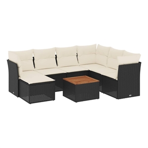 vidaXL 8 Piece Poly Rattan Sofa Set in Black