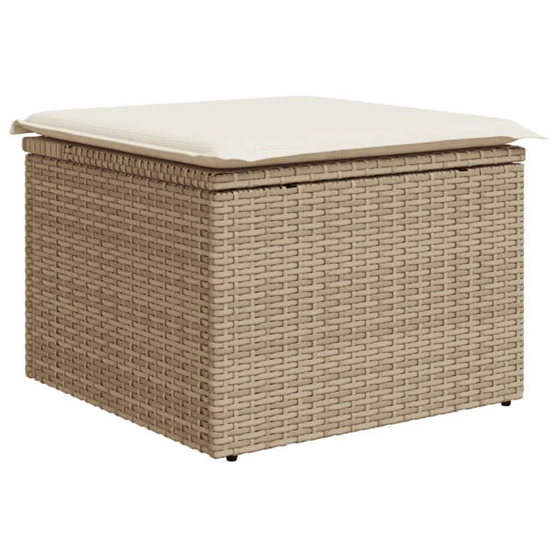 vidaXL 8 Piece Poly Rattan Large Sofa Set in Beige