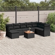 vidaXL 9 Piece Steel Patio Sofa Set in Black