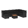 vidaXL 9 Piece Steel Patio Sofa Set in Black