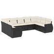 vidaXL 9 Piece Poly Rattan Sofa Set in Black/White/Cream