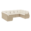 vidaXL 9 Piece Poly Rattan Small Sofa Set in Beige