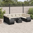 vidaXL 10 Piece Sofa Set in Black/White/Cream