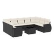 vidaXL 10 Piece Sofa Set in Black/White/Cream