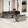 vidaXL 10 Piece Steel Medium Sofa Set in Gray
