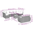 vidaXL 10 Piece Steel Medium Sofa Set in Gray