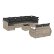 vidaXL 10 Piece Steel Sofa Set in Gray