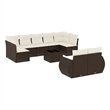 vidaXL 10 Piece Sofa Set in White/Brown/Cream