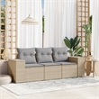 vidaXL 3 Piece Poly Rattan Sofa Set in Gray/Beige